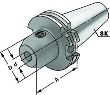 Weldonhouder DIN 69871 met koelkanaal langs schacht