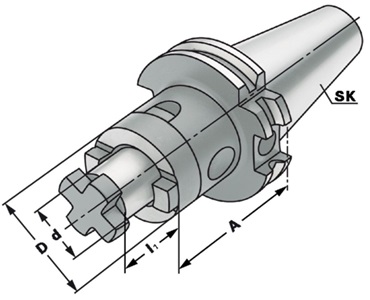 Combi-Opsteekdoorn DIN 69871